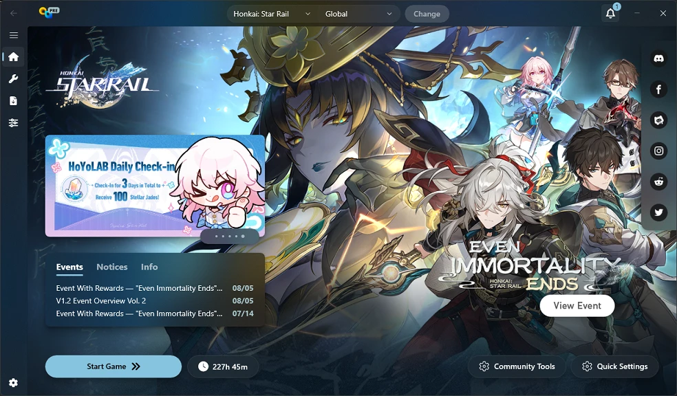 Launcher main page